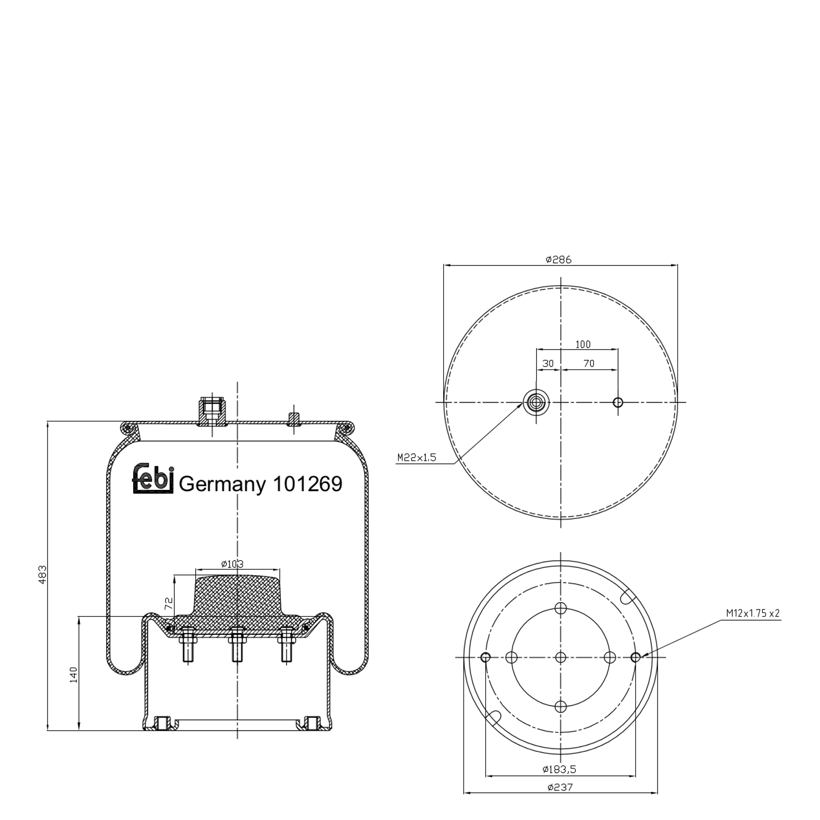 AIR BELLOW TERIUS ACTROS 9603203257